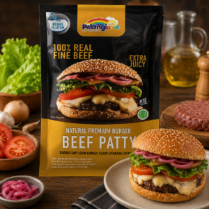 PelangiQu Burger Beef Patty Premium Gluten Free Egg Free - 4 pcs