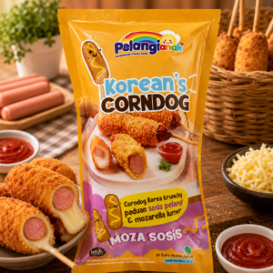PelangiQu Roti Korea Corndog Isi Mozarella & Sosis - 3 pcs